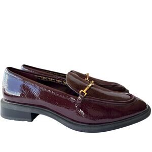 SARTO by Franco Sarto Eda Loafers Gold Bit Burgundy Leather Almond Toe Size 8 M